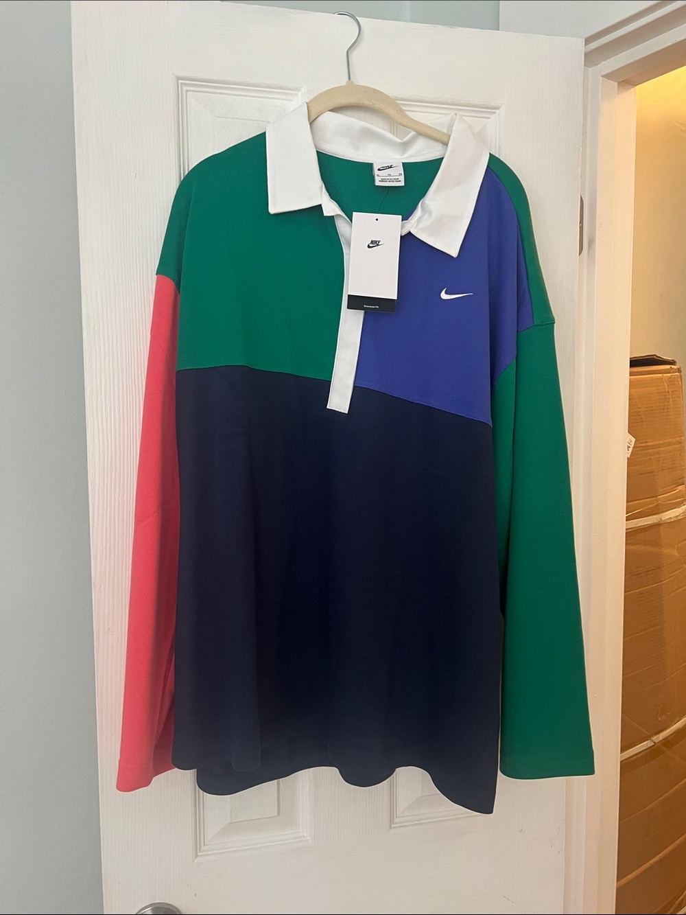 TRENDING - Nike Colorblock Rugby Polo - Green/Blue/Navy/Red Oversized XL NWT